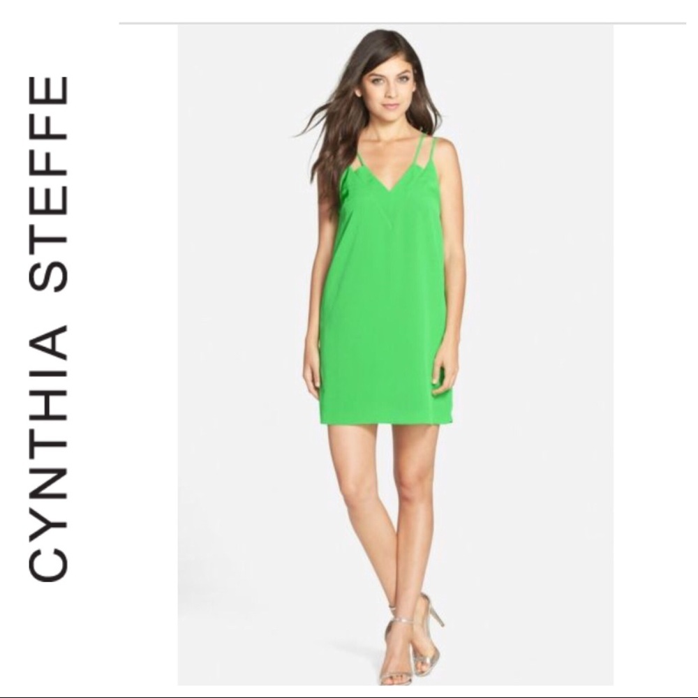 CECE BY CYNTHIA STEFFE NEON GREEN DRESS SIZE 4